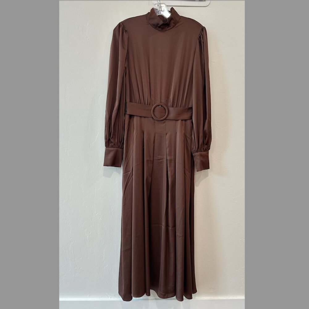 Alexia Admor Long Brown Dress with sleeves